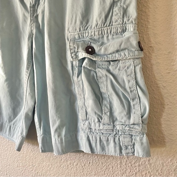 Y2K 2000s American Eagle Cargo Shorts Mens 30 Blue Preppy Paratrooper Classic - Picture 6 of 16
